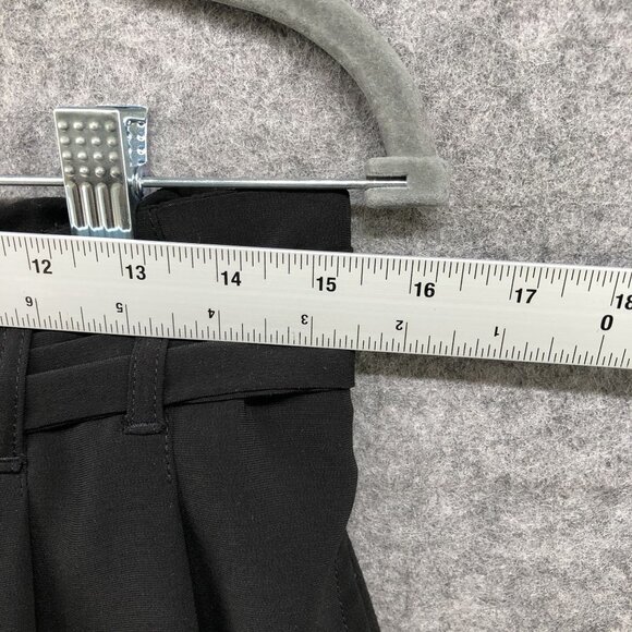 Zara Wide Leg Crop Dress Pants Womens Large L Black Tie Waist High Rise - Picture 5 of 9